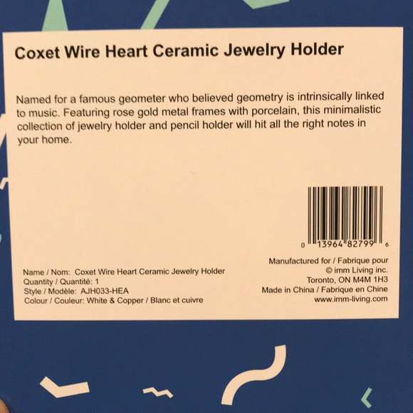 Voxer Wire Heart Ceramic Jewelry Holder - Picture 3 of 3